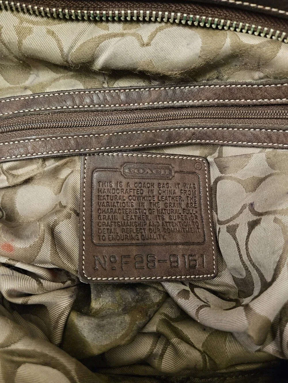 Early Y2K Vintage Coach Brown Leather Slouchy Hobo Shoulder Bag